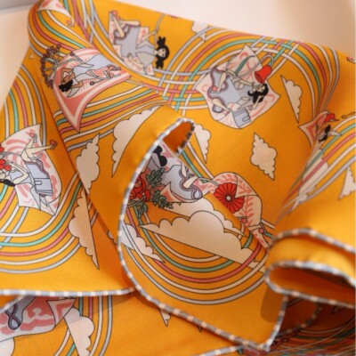 New Spring 2025 Boutique 100% Mulberry Twill Silk Scarf Printed Square Scarf 20 