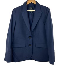 J Crew Wool Blazer Jacket Size 14 Blue Tollegno 1900 Sommerset Italian Stretch