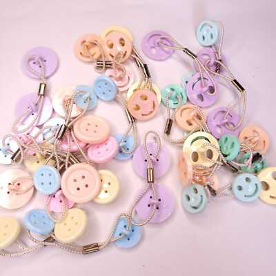 Vtg Colormates Large Lot Ponytail Holders Smiley Face And Button Design ...