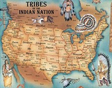 11x14 Indian Tribe Map Poster PHOTO Native Am...
