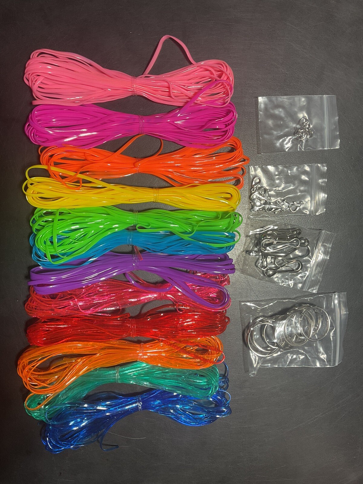 Lanyard Plastic String Kit 12Colors Bright Glitter Jewelry Keychain Bracelets