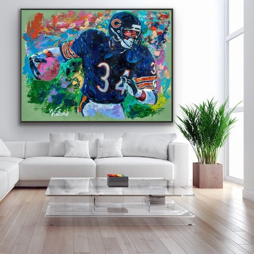 Sale Walter Payton ORIGINAL Painting 36"H X 48"W X 1.5" Was $50K Now $25K - Picture 2 of 16