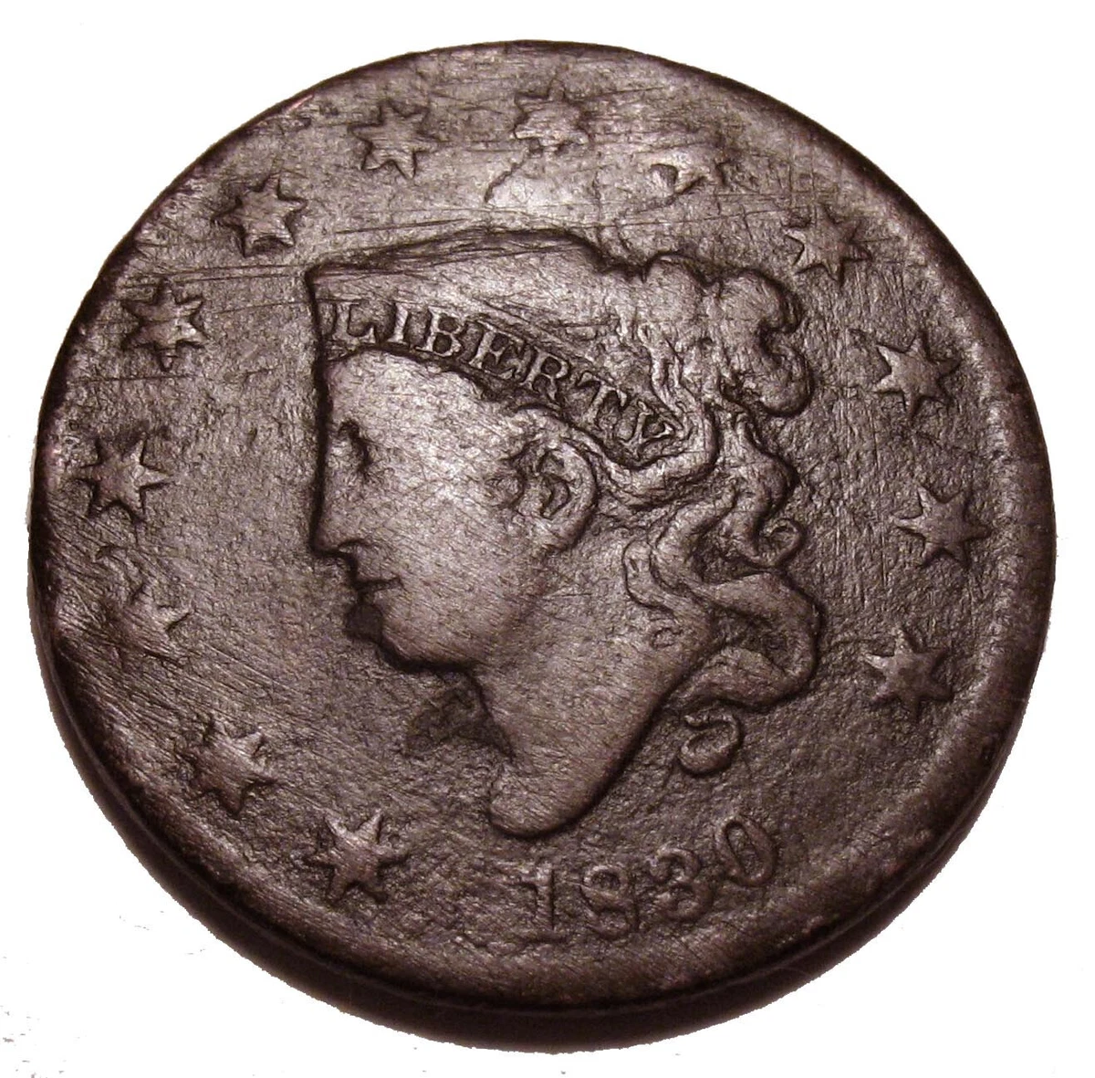 25+ 1830 Year Coronet Head US Large Cents (1816-1839) for sale