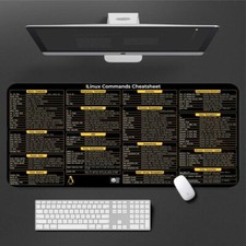 Linux Cheat Sheet Desk Mat for software engineers, sysadmins, hackers and progr