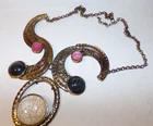 VTG 1800’s STYLE RETRO VICTORIAN CRESCENT /PENDANT - COSTUME JEWELRY