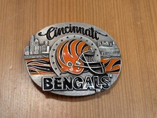 1993 Siskiyou Bergamot 3" Belt Buckle CINCINNATI BENGALS NFL Football Pewter USA