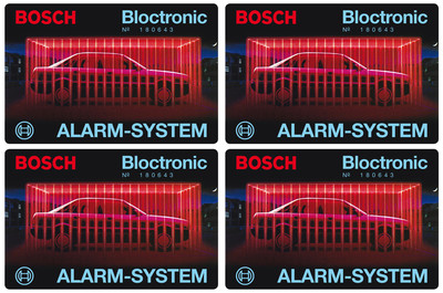 4x Bosch Bloctronic Auto Alarm Aufkleber   Alarmanlage Scheibenaufkleber 