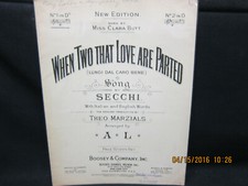 When Two That Love Are Parted - Includes Italian  English Words - Sheet Music