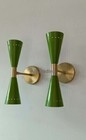 1950's Mid Century Modern Brass Italian Wall Sconce Wall Hanging Fixture Lamp