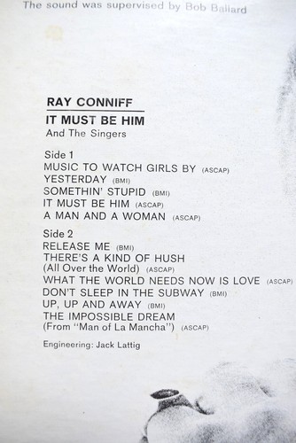 RAY CONNIFF IT MUST BE HIM SINGLE VINYL LP RECORD CS 9595 LOUNGE 1967 - Picture 3 of 5