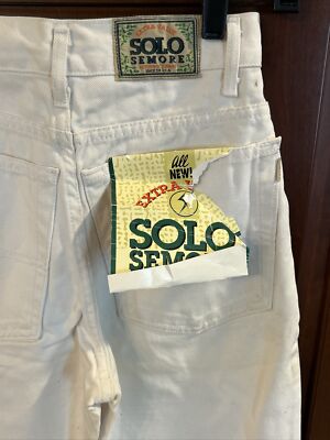 K　Solo semore ホワイト Solo Semore Jeans 28 WHITE Baggy Denim Wide Leg 90s y2k