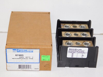 New Mersen Ferraz Shawmut 67403 600V Power Distribution Block 3 Pole Module Unit