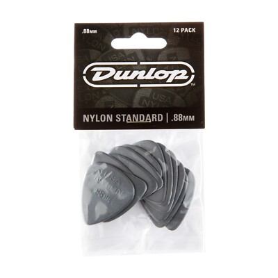 Dunlop 44P88 Nylon Standard Gitarren-Plektren Spieler-Pack - 12 x 0,88 mm Gitarrenplektren