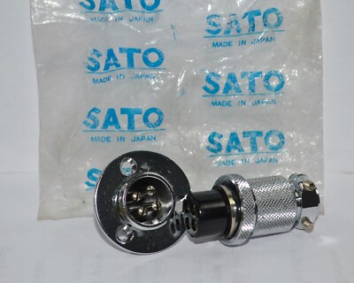 1 Set vintage SATO PART 4 Pin Chassis Connector plug Locking Male Female japan