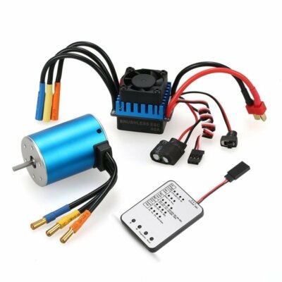 Surpass 3650 Brushless Motor/shaft3.175+60A ESC+programing card for 1/10 RC Car