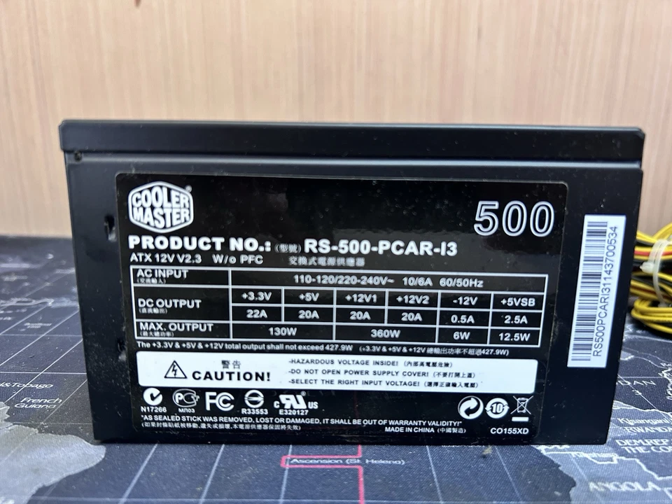 Cooler Master RS-500-PCAR-I3 500w ATX Power Supply - Image 3 of 4