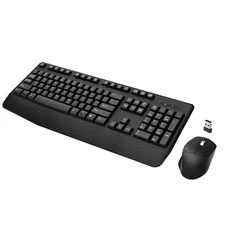 Wireless Keyboard and Mouse Combo Full-Sized 2.4GHz Wireless Keyboard with Co...