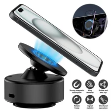 Black Universal Electric Vacuum Magnetic Suction Car Phone Mount Rotation Holder