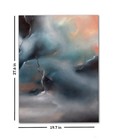 Turquoise Fog Original Oil Painting Abstract Wall Art Modern Canvas 19.7x27.6 in