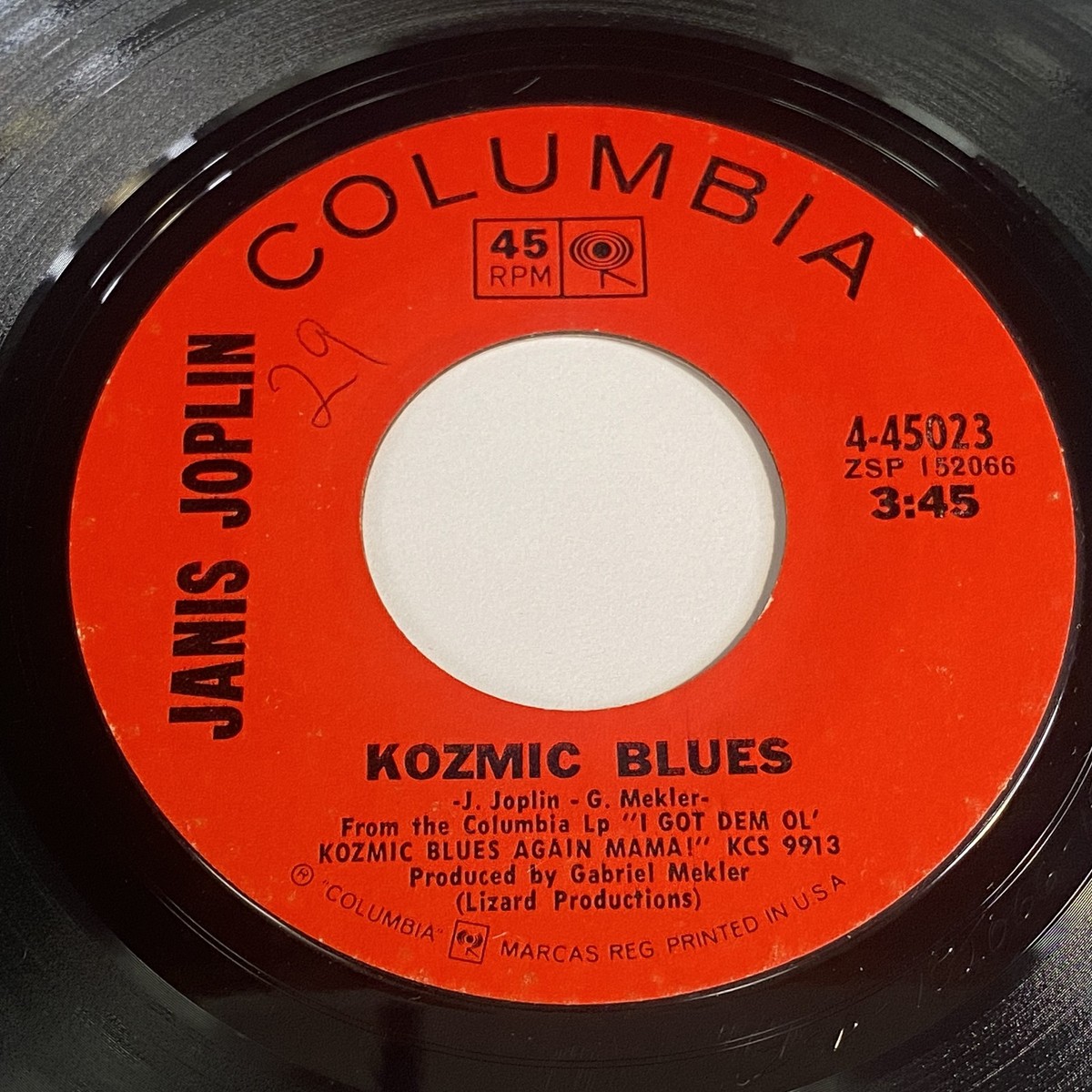 Janis Joplin: Kozmic Blues / Little Girl Blue 45 - Columbia - Rock