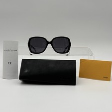 Fendi Sun Black and Silver Sunglasses with Black Fendi Case 56-15-130 NEW