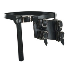 Medieval Warrior Black Holder Belt for 2 Swords Rapier Sword Holster with Belt