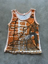 Vintage 60s 70s Photo Print Xerox Watercolor Trees Graphic Tank Top Shirt Size M