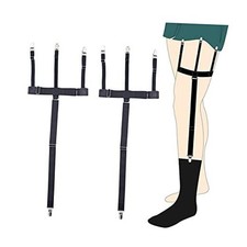 Men Shirt Stays Adjustable Elastic Shirt Garter Shirts Holder with Non Black-b