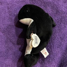 Vintage 1996 TY Beanie Babies Collection - Waves the Orca Whale w/ Tags