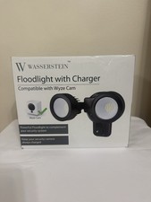 Wasserstein 3-in-1 Floodlight  Charger, Outdoor Case for Wyze Cam - White