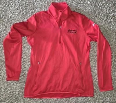 Nike Womens Golf Therma-Fit Medium Quarter Zip Sweater Red Makers Mark Bourbon 