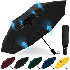 Windproof Travel Umbrella Compact Umbrellas for Rain Portable and Automatic F...