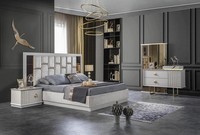 Schlafzimmer Weiß Stilvoll Komplettes Bett 2X Nachttische Kommode Mit Spiegel