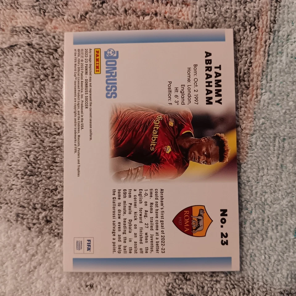 2023 Panini Donruss FIFA Soccer Tammy Abraham Donruss 1992 #23 - Image 2 of 2