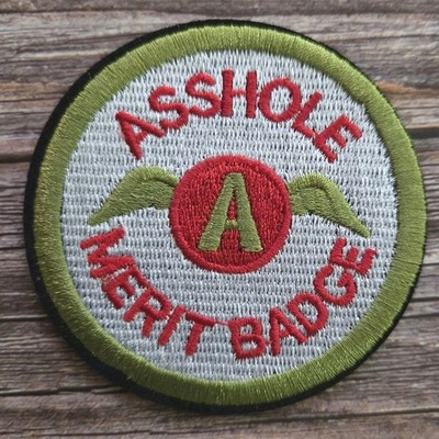 Ahole Merit Bage Green White Sassy Skater Funny Y2k 90'S Style Iron On Patch