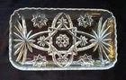 Vintage Anchor Hocking Star of David Cut Glass Relish Tray Serving Dish 8 1/2" W