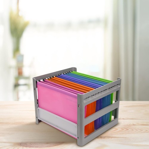Hiziwimi 20PC PVC Filing Cabinet A4 Suspension Files Hanging Folders with Tabs - Picture 5 of 5