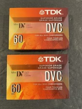 TDK DVC Mini-DV 60 2-Pack Blank Tapes Digital Video Cassettes DVC60 New
