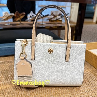 TORY BURCH ミニトートバッグ　アイボリー　美品 Tory Burch Blake Color-Block Mini Tote 175949 $330 Warm White