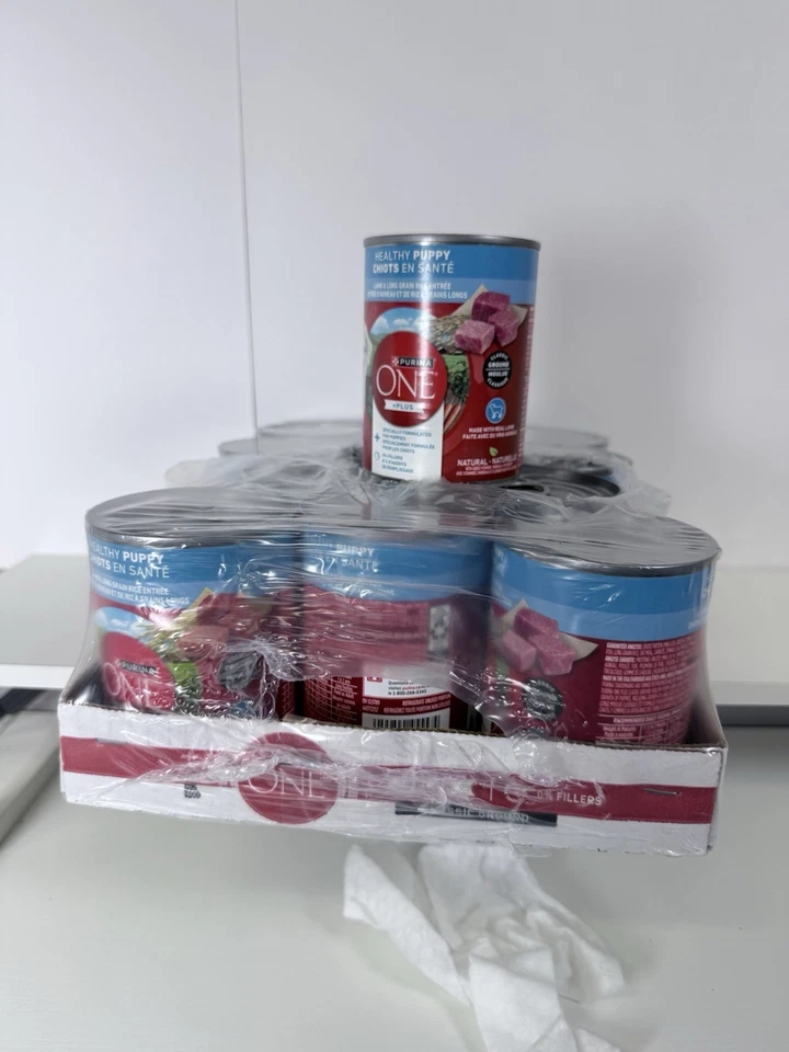 Влажный корм для щенков Purina ONE Plus ягненок и рис 13 унций 12 упаковок классический молотый - Изображение 2 из 4