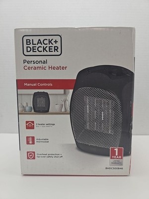 BLACK+DECKER Electric Heater, Portable Heater with 3 Settings, Ceramic Heater