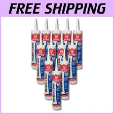 Waterproof White Caulk, 10.1 oz, Pack of 12