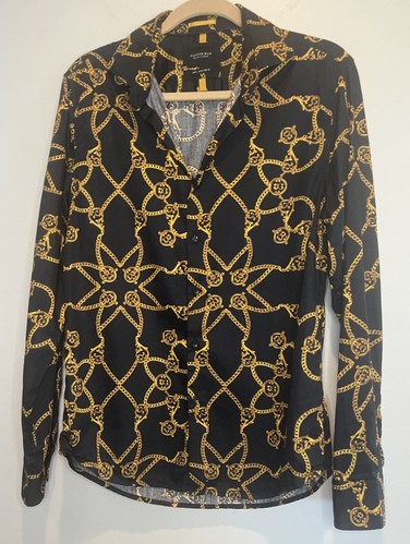 Cactus Man Ricky Singh Hemd Navy mit Goldkette Grafik Button Down Größe M - Bild 1 von 10