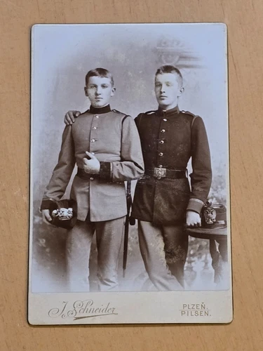 WW1 WWI Imperial German Soldier Brothers Military Photo Cabinet Card Photograph