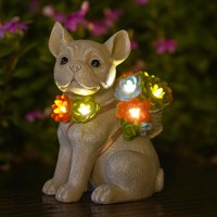 Solar Hund Deko Figur Mit Sukkulente Garten Balkon Geschenk FüR Tierliebhaber