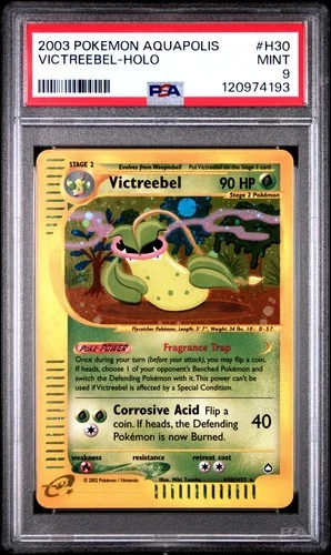 2003 POKEMON AQUAPOLIS #H30 VICTREEBEL-HOLO PSA 9