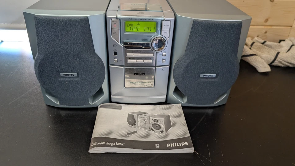PHILIPS MC148/22 HiFi Anlage CD CD-RW MP3/WMA-CD Cassette Tuner, CD faulty - Image 3 of 3