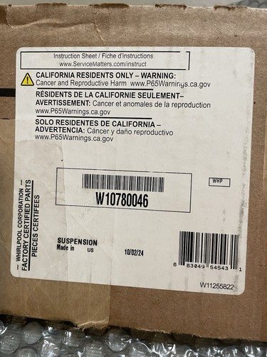 OEM NEU W10780046 WHIRLPOOL WASCHMASCHINE AUFHÄNGESTANGEN *SCHNELLER VERSAND*