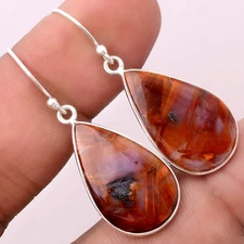 Natural Pietersite - Namibia 925 Sterling Silver Earrings Jewelry E-1001