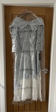BNWT 992233 Veni Infantino Mother of Bride outfit sz 16 blue ivory dress & wrap
